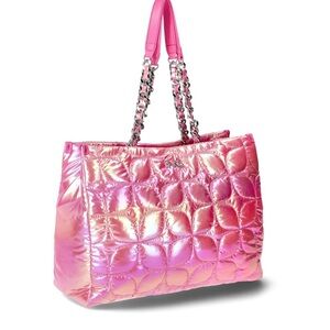 🎀 Paris Hilton NWT Carson Quilted Tote Pink Metallic-Limited Edition🎀